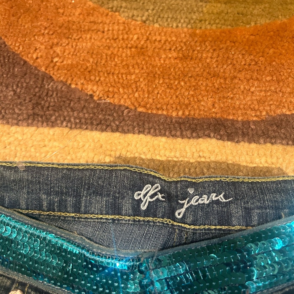 NWT dfx Jeans Low Rise Bootcut Sequin Y2K Vintage Early 2000’s Junior’s Size 5 - Picture 3 of 7